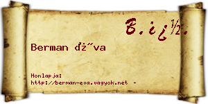 Berman Éva névjegykártya